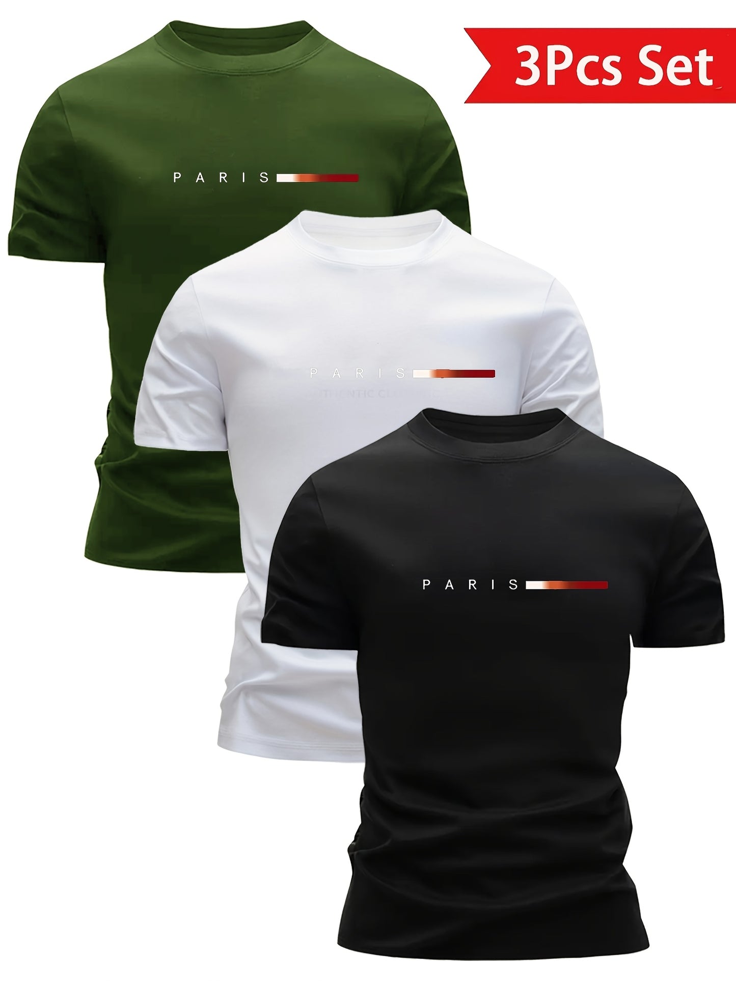 3 - Lightweight Crew Neck T-Shirts