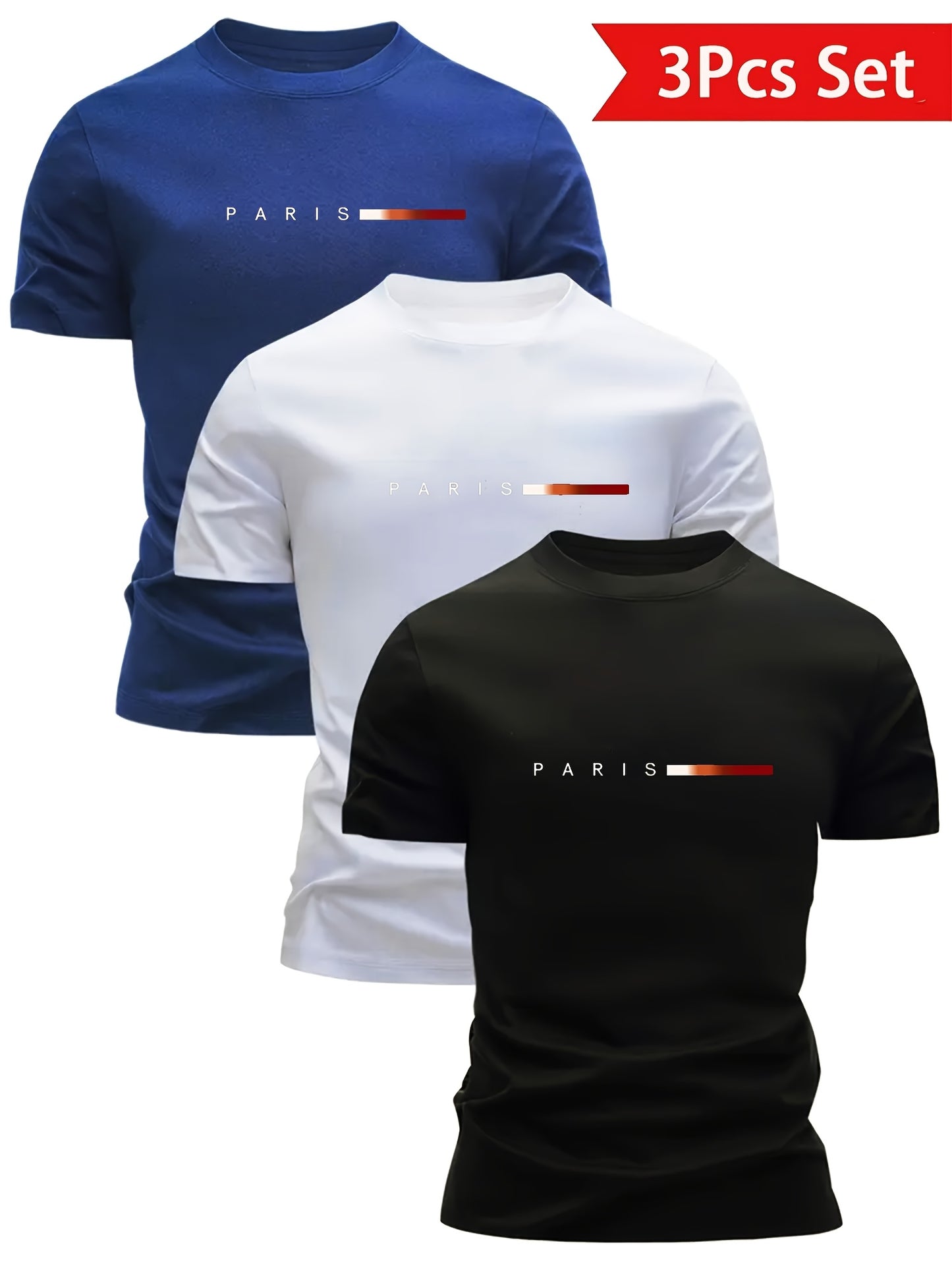 3 - Lightweight Crew Neck T-Shirts